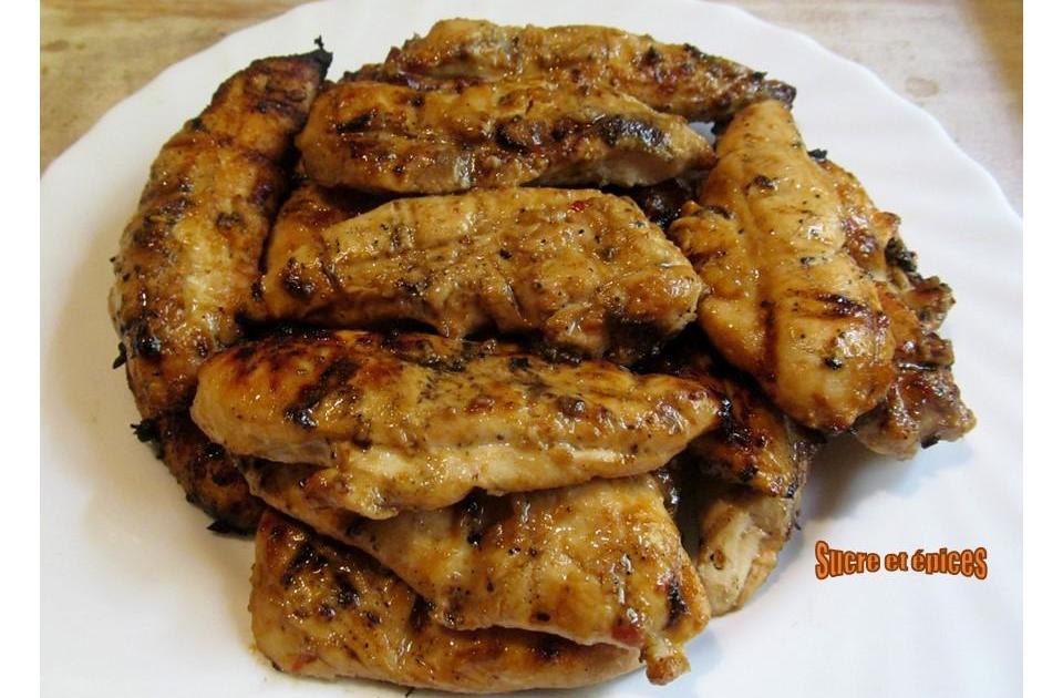 Aiguillettes de poulet grillées façon thaï