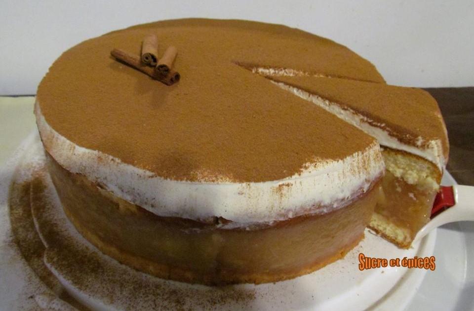 Gâteau pommes, chantilly, cannelle (sans gélifiant)