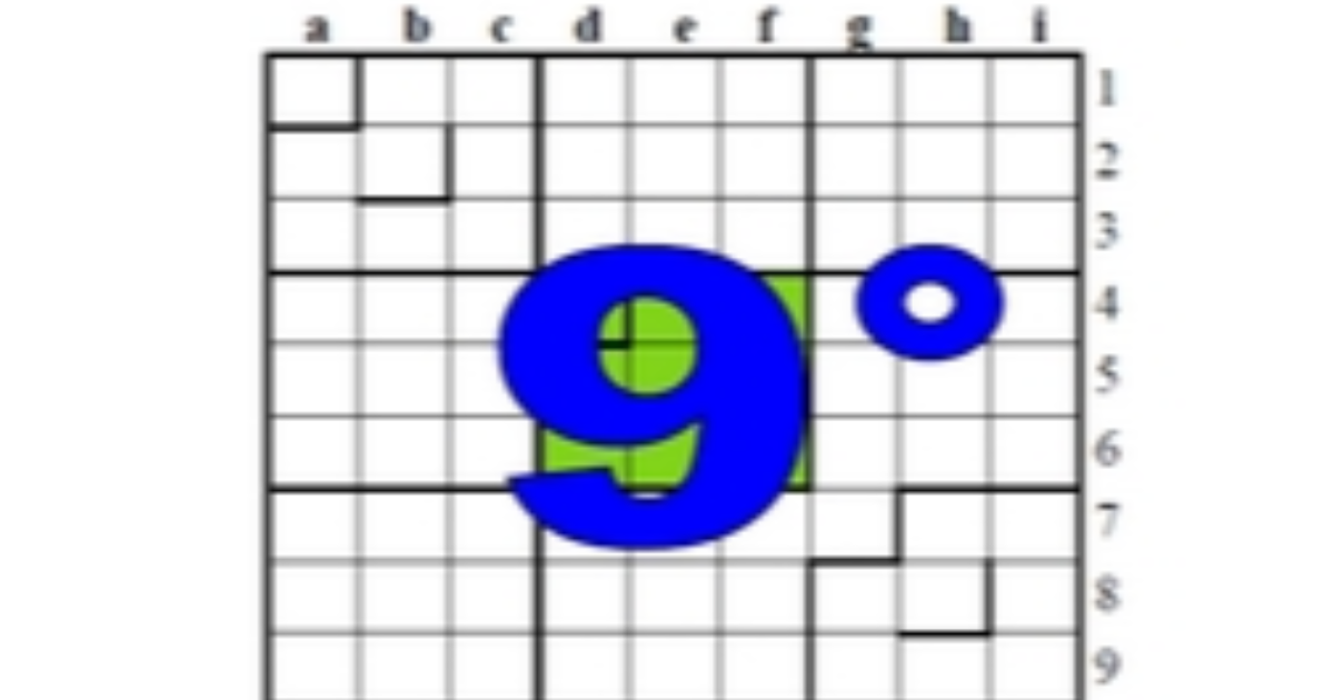 neuvième centrosudoku, avec la solution du huitième centrosudoku.