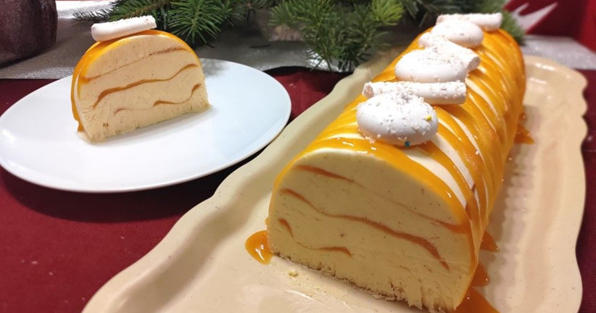 Bûche glacée Semifreddo vanille passion - Recette en vidéo