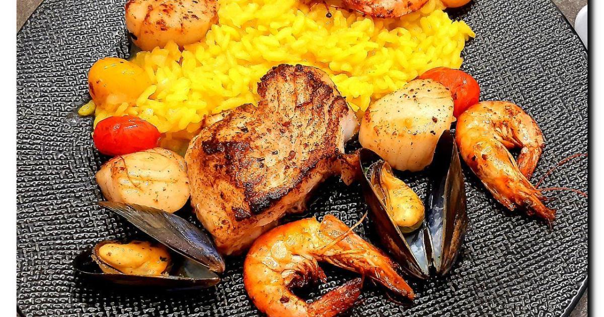 Cabillaud, risotto safrané et fruits de Mer