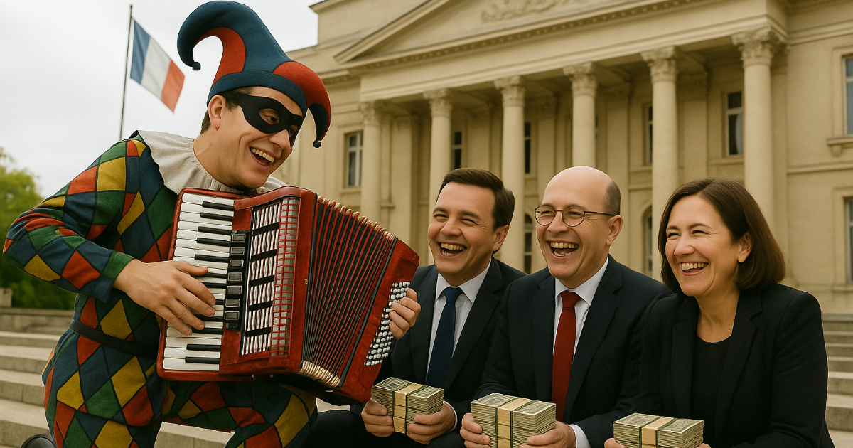 Arlequin dans sa boutique