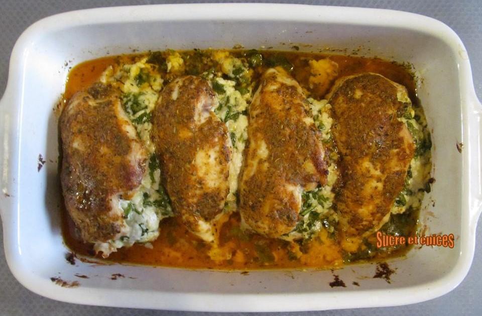 Blancs de poulet farcis aux épinards et fromage frais de chèvre - recette en vidéo