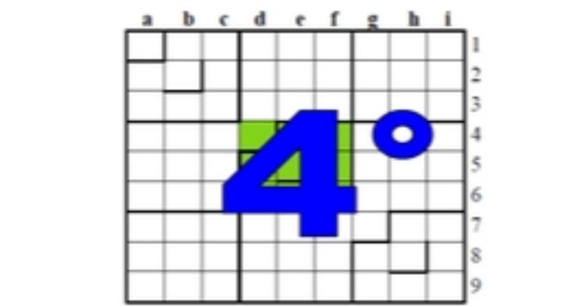 Quatrième centrosudoku, avec la solution du troisième centrosudoku.