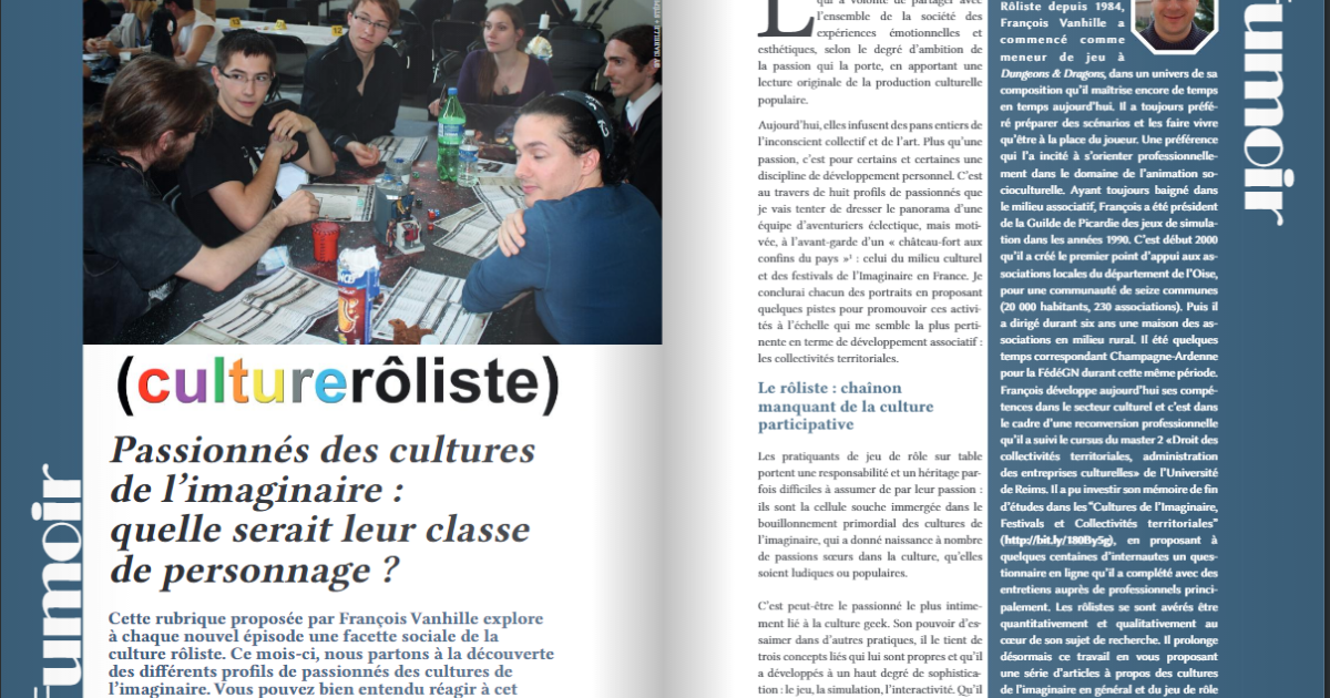 Passionnés des cultures de l’imaginaire : quelles serait leur classe de personnage ?