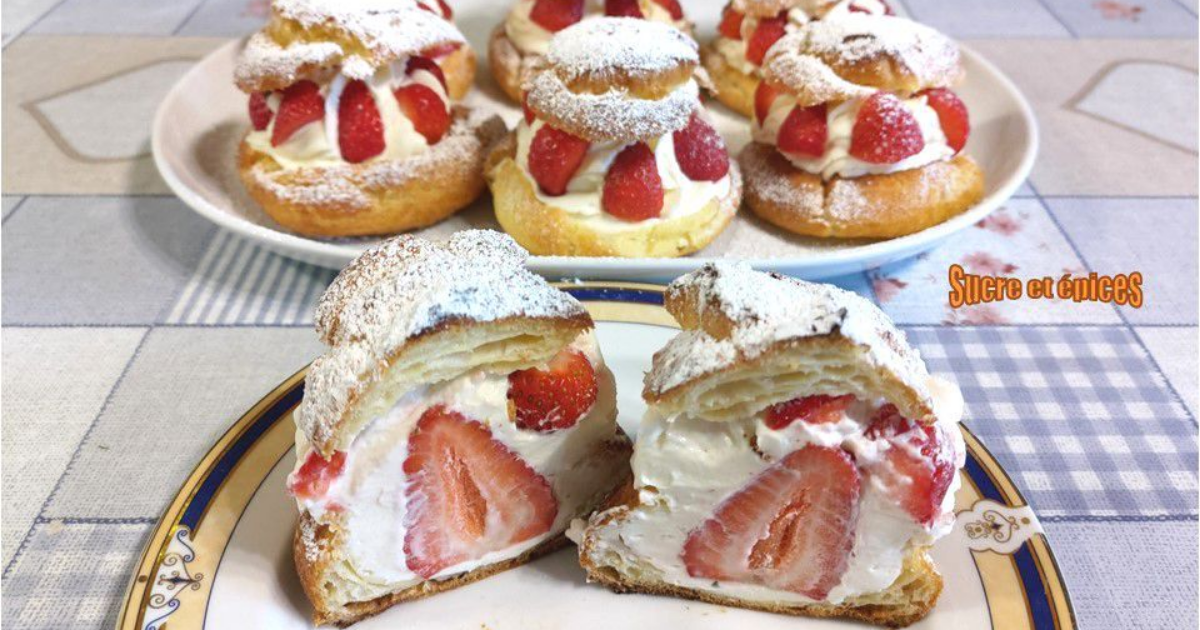Choux aux fraises avec de la chantilly au mascarpone - Recette en vidéo