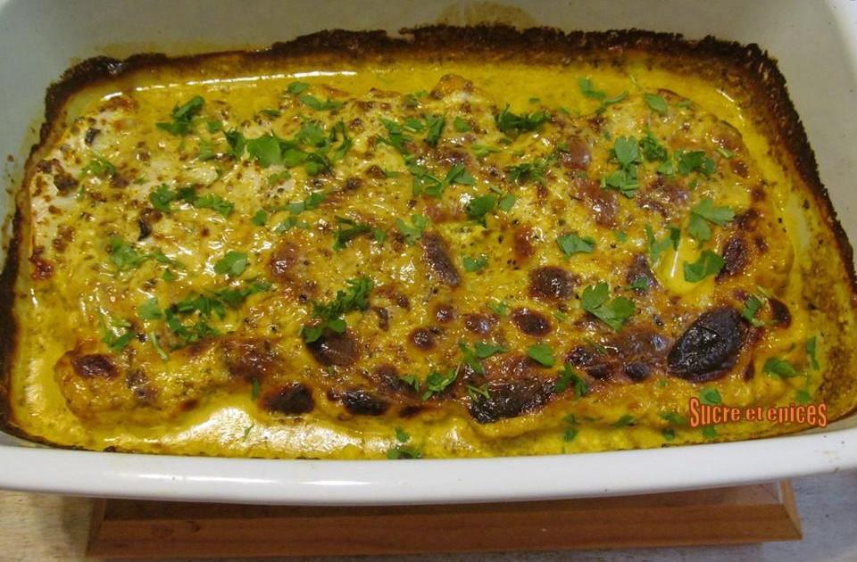 Aiguillettes de poulet au four à la crème et aux épices