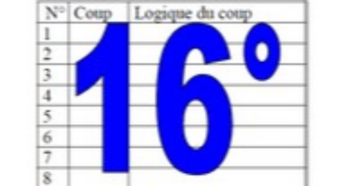 16° diagosudoku, avec la solution du quinzième