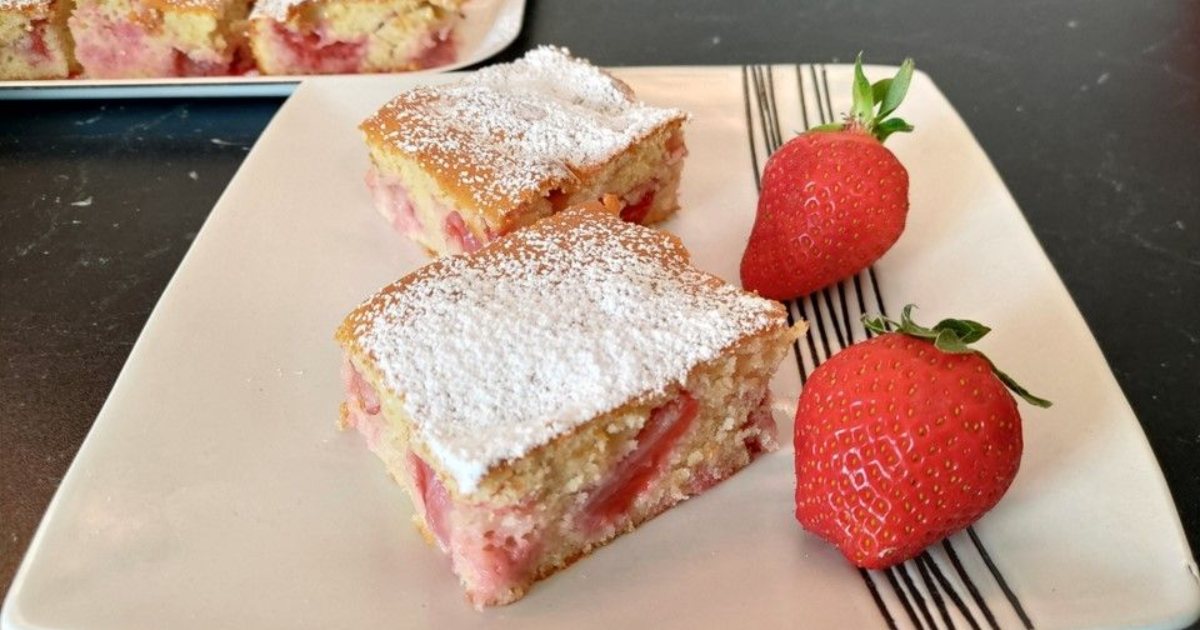 Gâteau simple aux fraises - Recette en vidéo