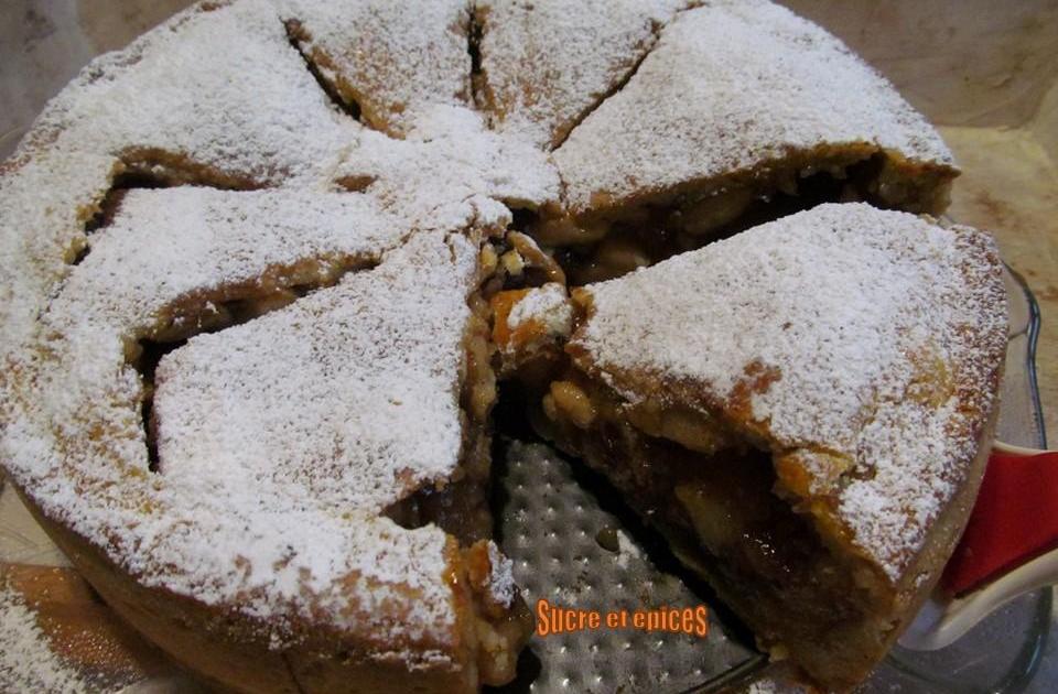 Tourte aux pommes façon strudel à la pâte brisée sucrée