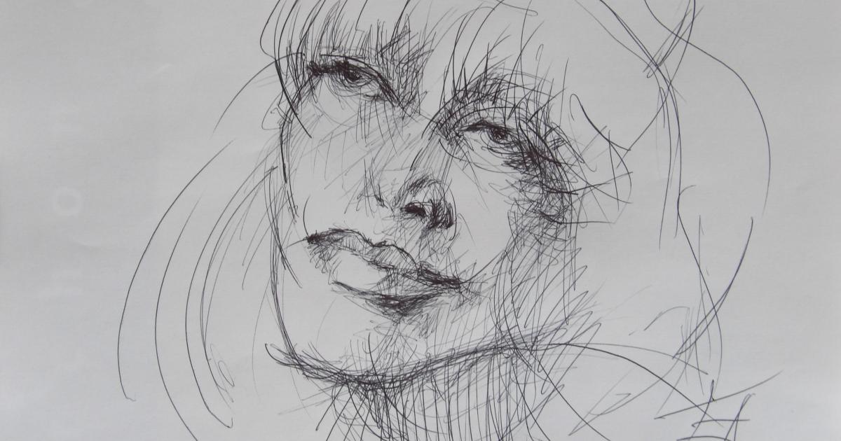 Dessins d'après les screen test d'Andy Warhol  shot between 1963 and 1966 -9 -Nico (4) - 2018