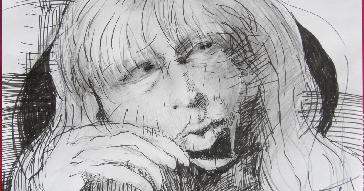 Dessins d'après les screen test d'Andy Warhol  shot between 1963 and 1966 -6 -Nico (1) - 2018