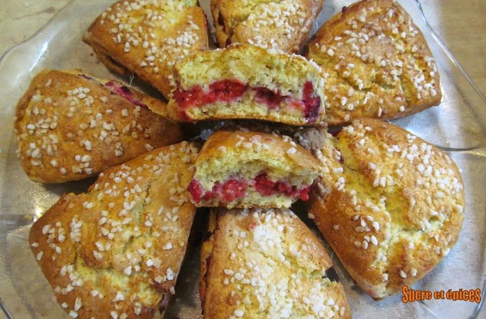 Scones ricotta, citron vert et framboises