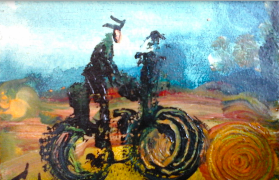 L' INVENTEUR SUR SA DRÔLE DE MACHINE