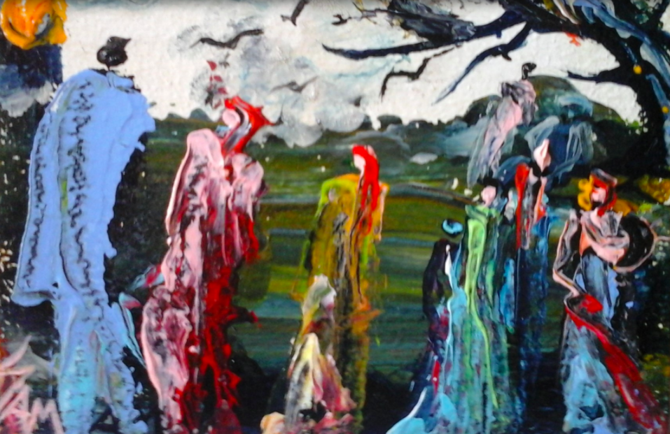 UN HOMME EN BLEU, AU BALLON JAUNE