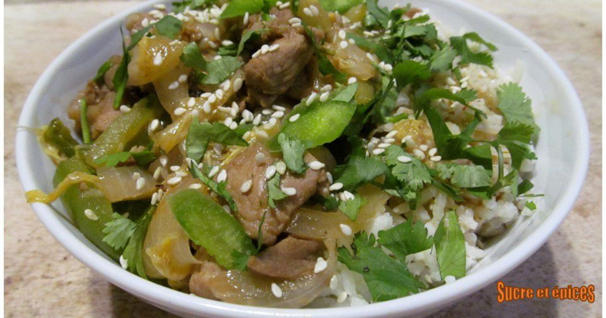 Porc sauté aux légumes à la thaïlandaise