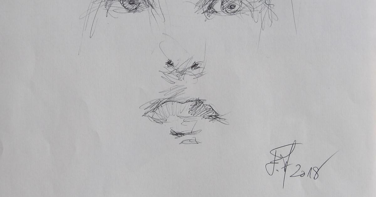 Dessins d'après les screen test d'Andy Warhol  shot between 1963 and 1966 -12 -Nico (7) - 2018