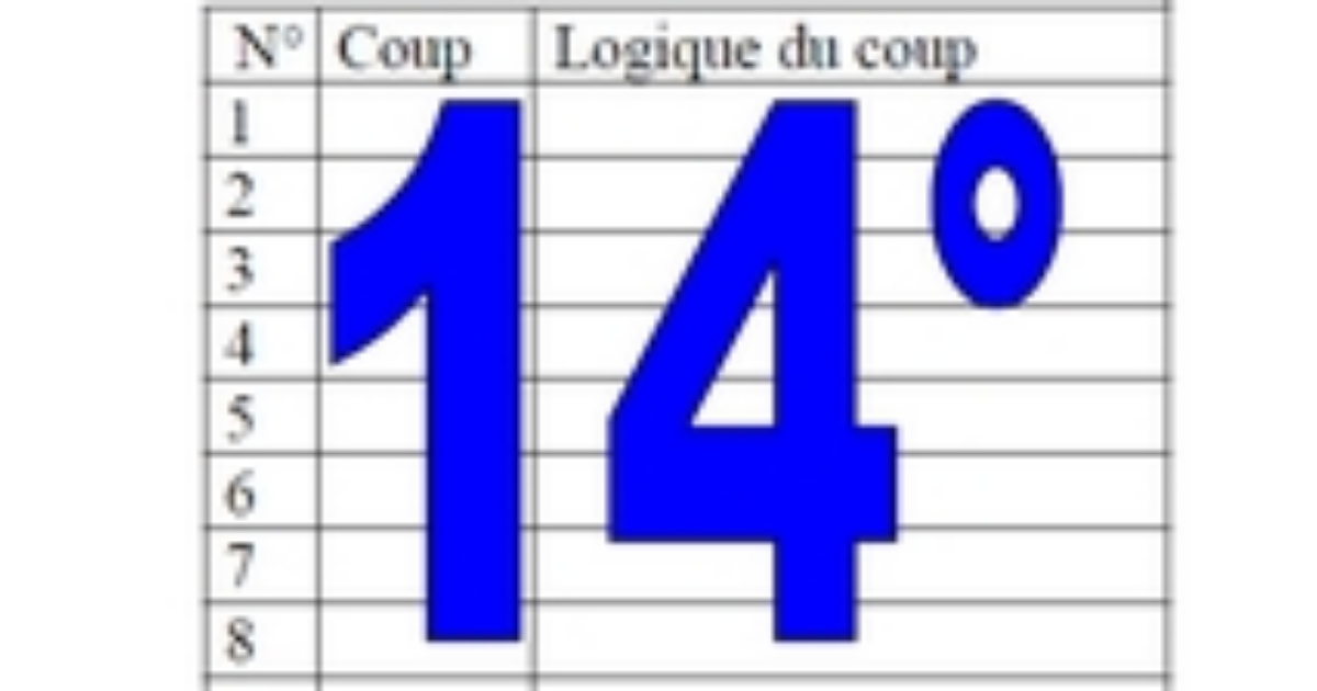 14° diagosudoku, avec la solution du treizième
