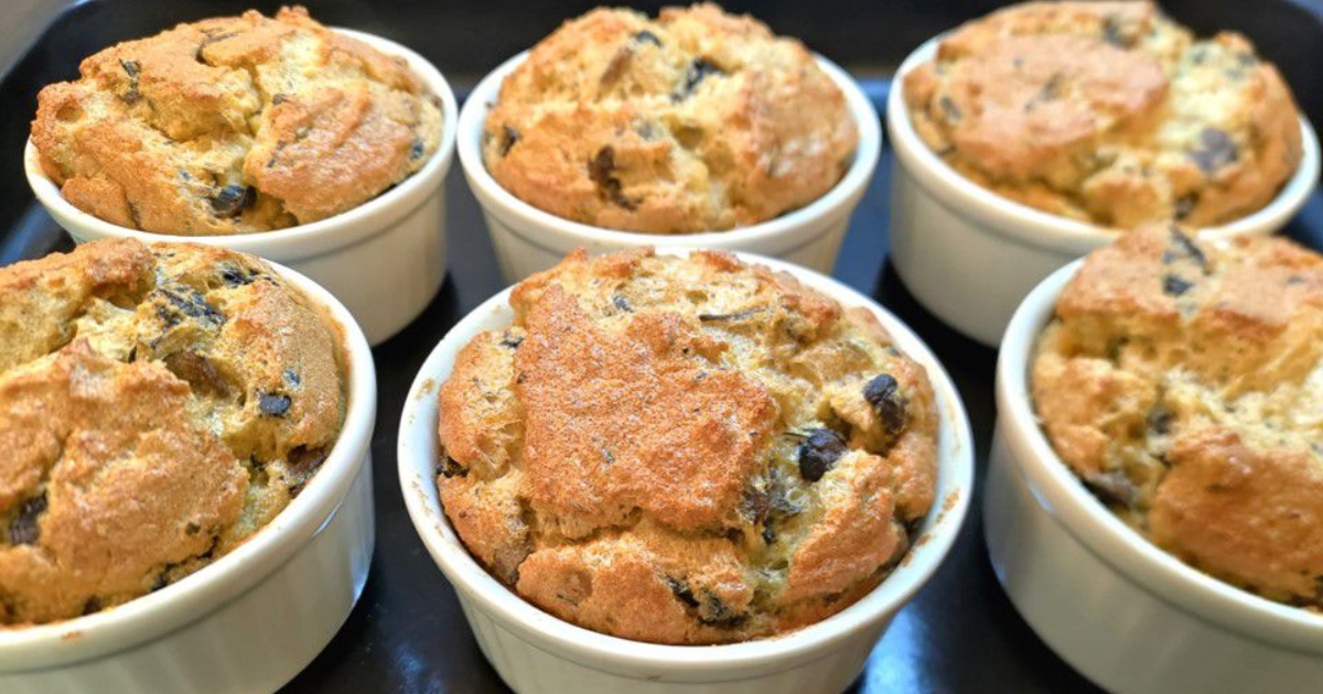 Soufflés de polenta aux champignons et romarin