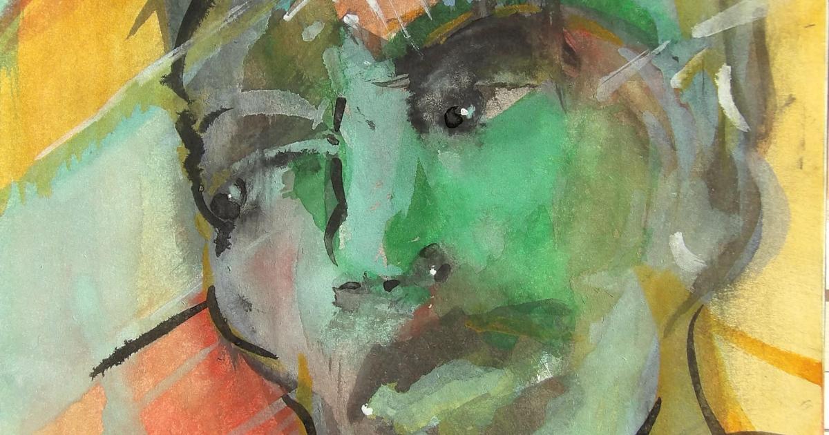 Autoportrait d'après photo - Dessin jeux d'ombre et de lumière - 2016