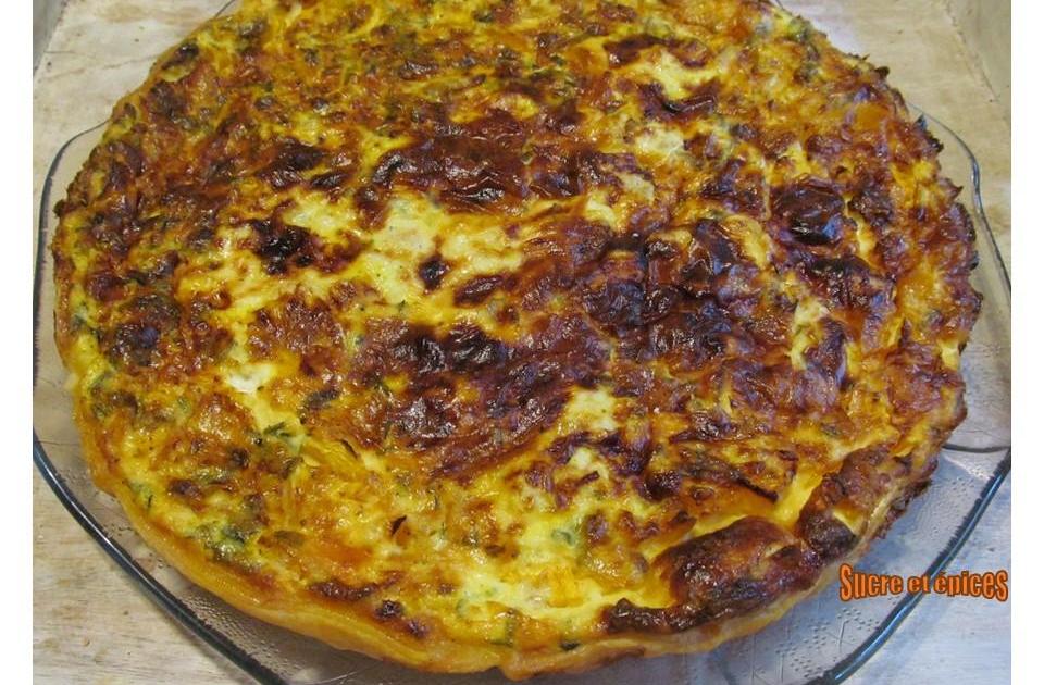 Quiche au poulet, poivron et chèvre frais