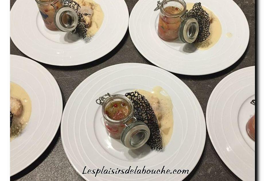 Langoustines en deux façons, tuile dentelle à l'encre de seiche