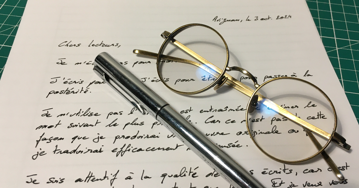 Lettre à mes Lecteurs