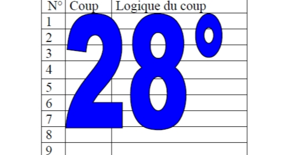 28° diagosudoku, avec la solution du vingt-septième
