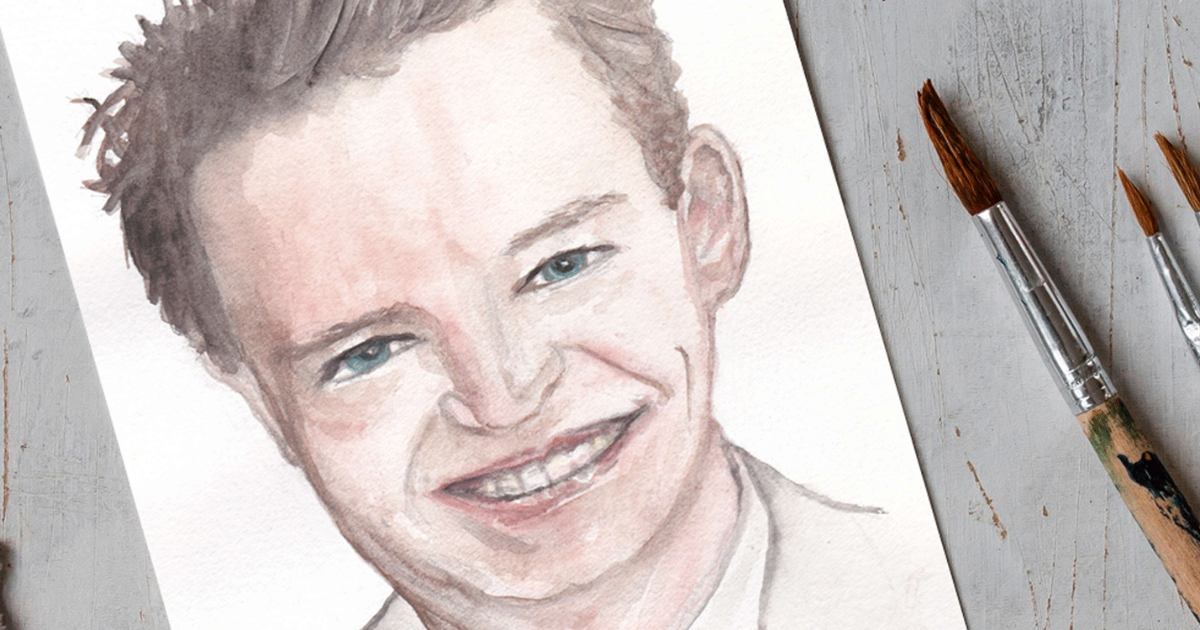 Hommage artistique à Matthew Perry : un portrait vibrant à l'aquarelle.