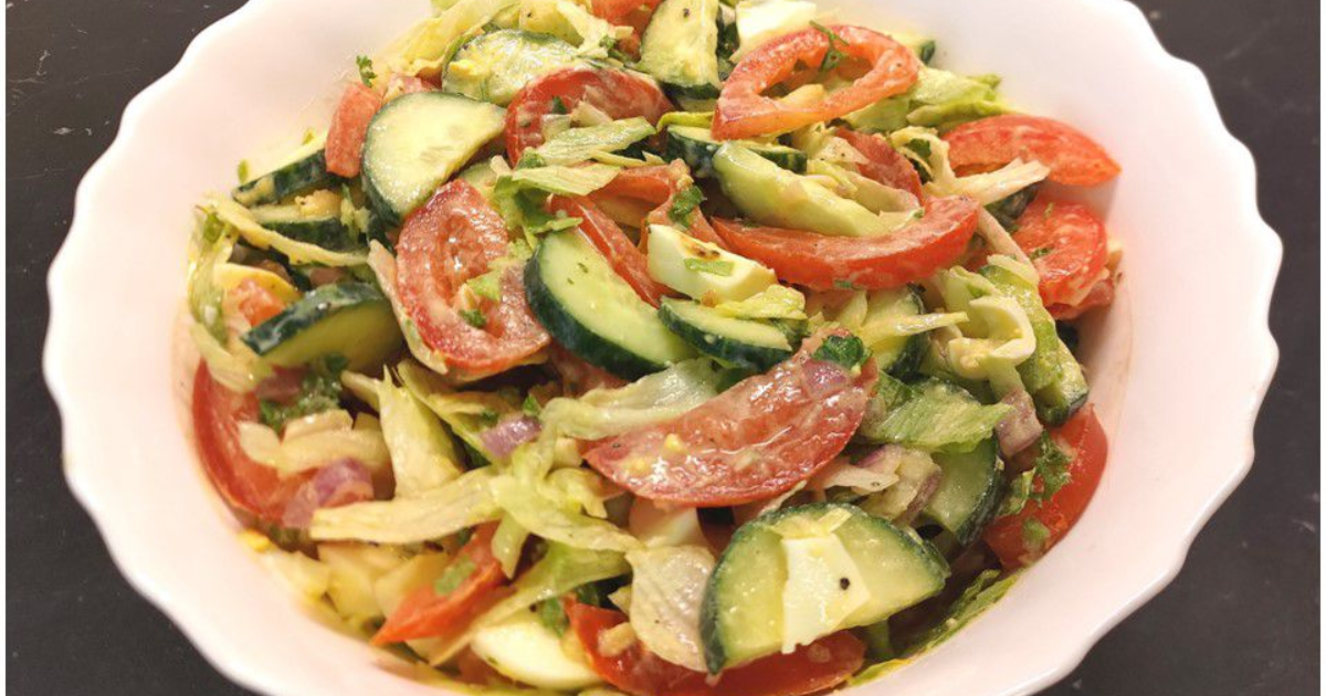Salade de légumes aux oeufs - Recette en vidéo