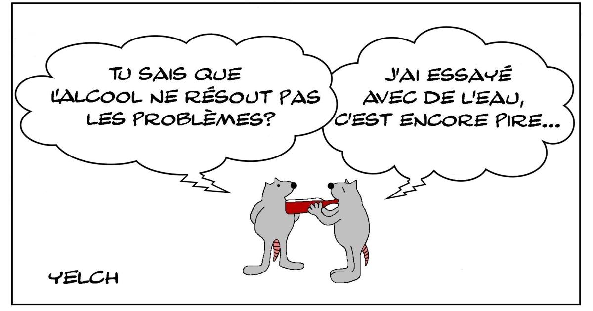 Le rat qui essayait de résoudre ses problèmes dans l'alcool