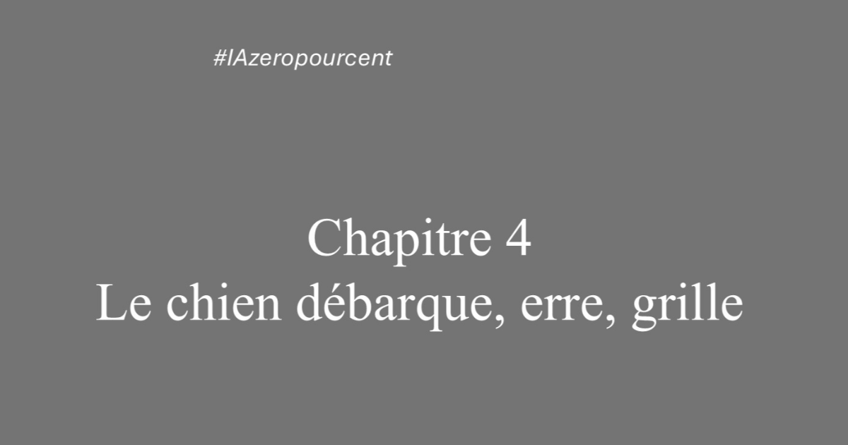 Chapitre 4: Le chien débarque, erre, grille