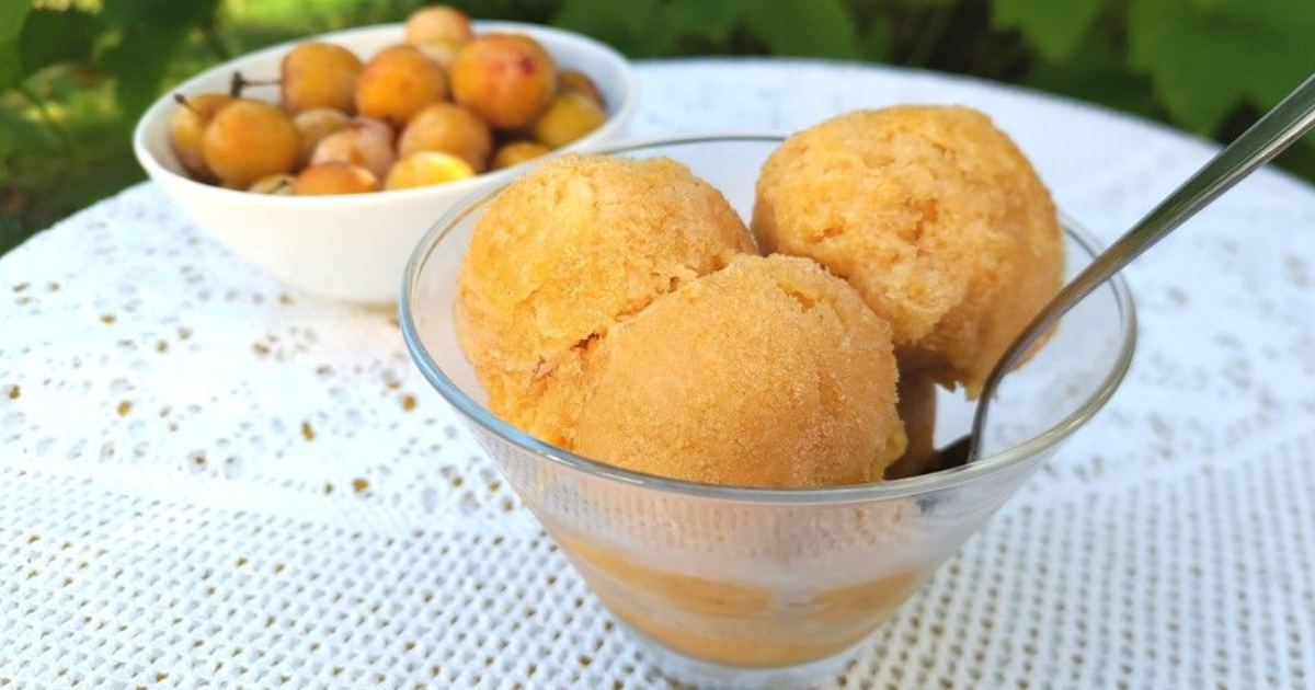 Sorbet à la mirabelle facile sans sorbetière - Recette facile