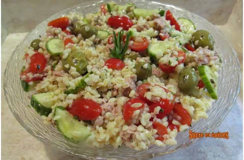 Salade de boulgour, thon et légumes