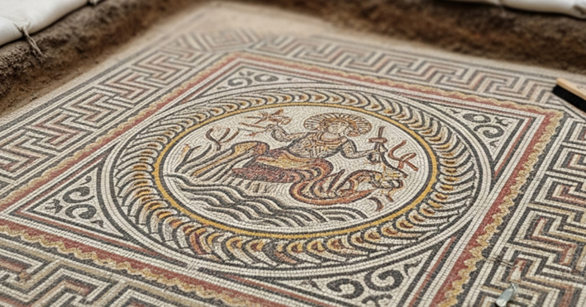 Ancient Roman mosaic unearthed in London construction site