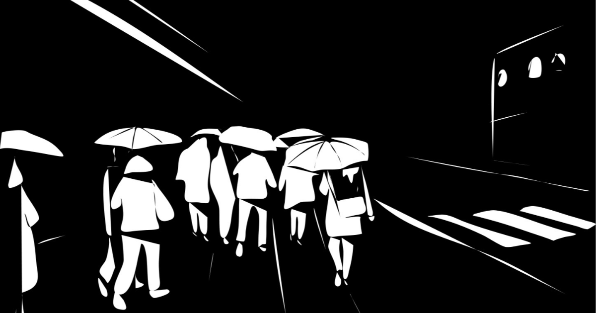 Minimal Art Illustration (Rainy Day)