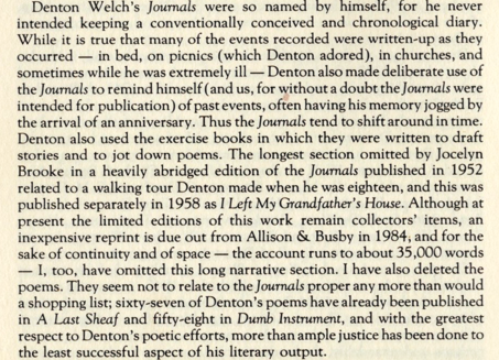 Carnets de recherches sur le Journals of Denton WelchPrologue09/11/2022