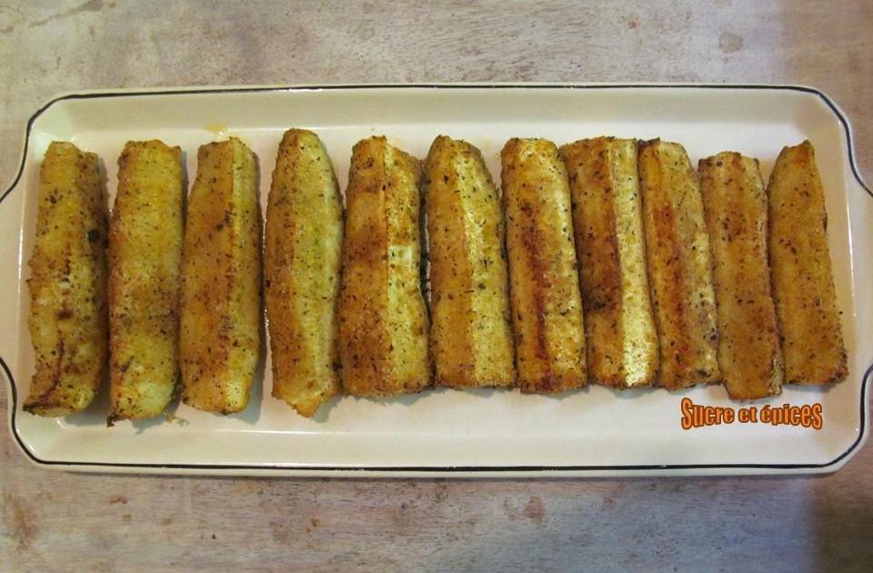 Bâtonnets de courgettes au parmesan et épices