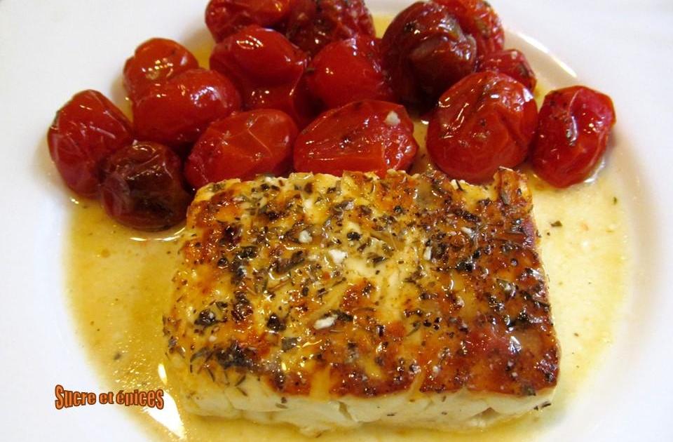 Feta grillée avec des tomates cerises