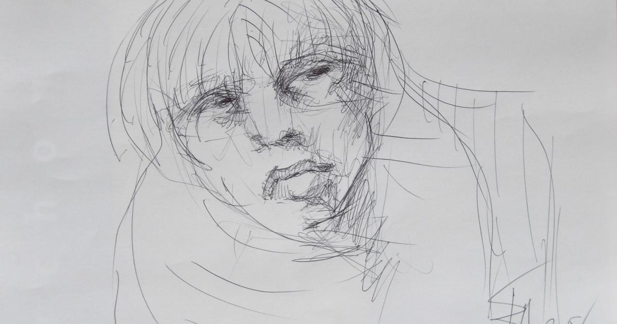 Dessins d'après les screen test d'Andy Warhol  shot between 1963 and 1966 -10 -Nico (5) - 2018