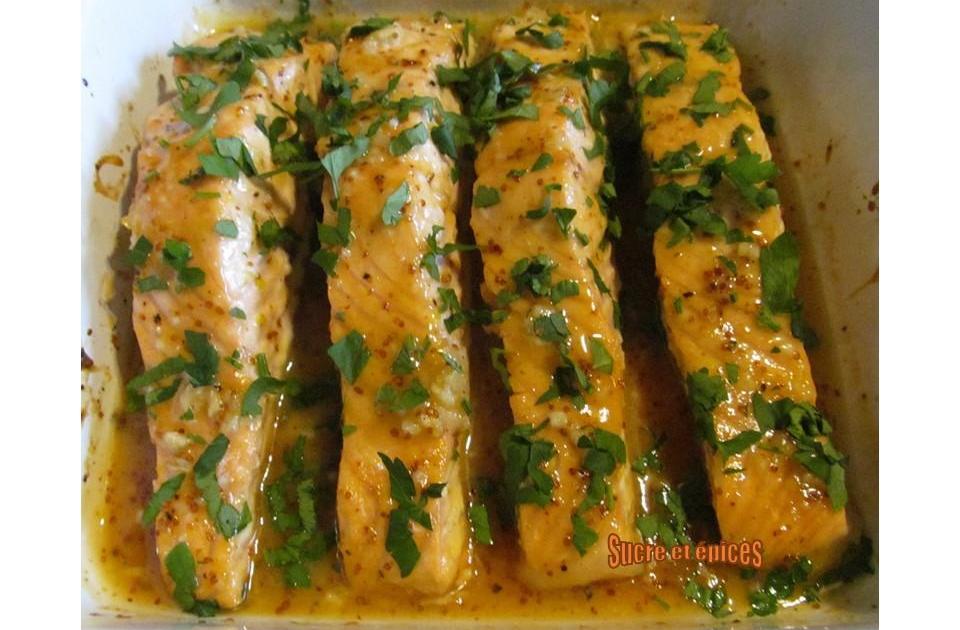 Saumon au four au miel et à la moutarde - Recette facile en vidéo