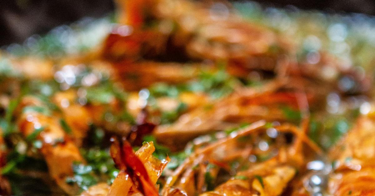 Crevettes farcies au pesto aux olives et parmesan