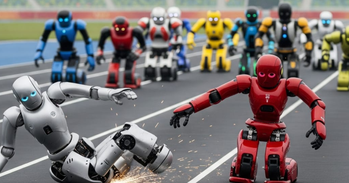 Robots crash, recover, and race at China’s first Humanoid Robot Olympics