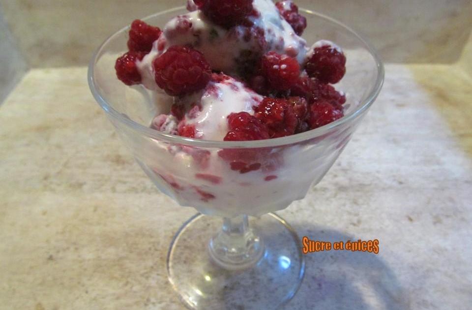 Glace à la framboise - recette facile, sans sorbetière