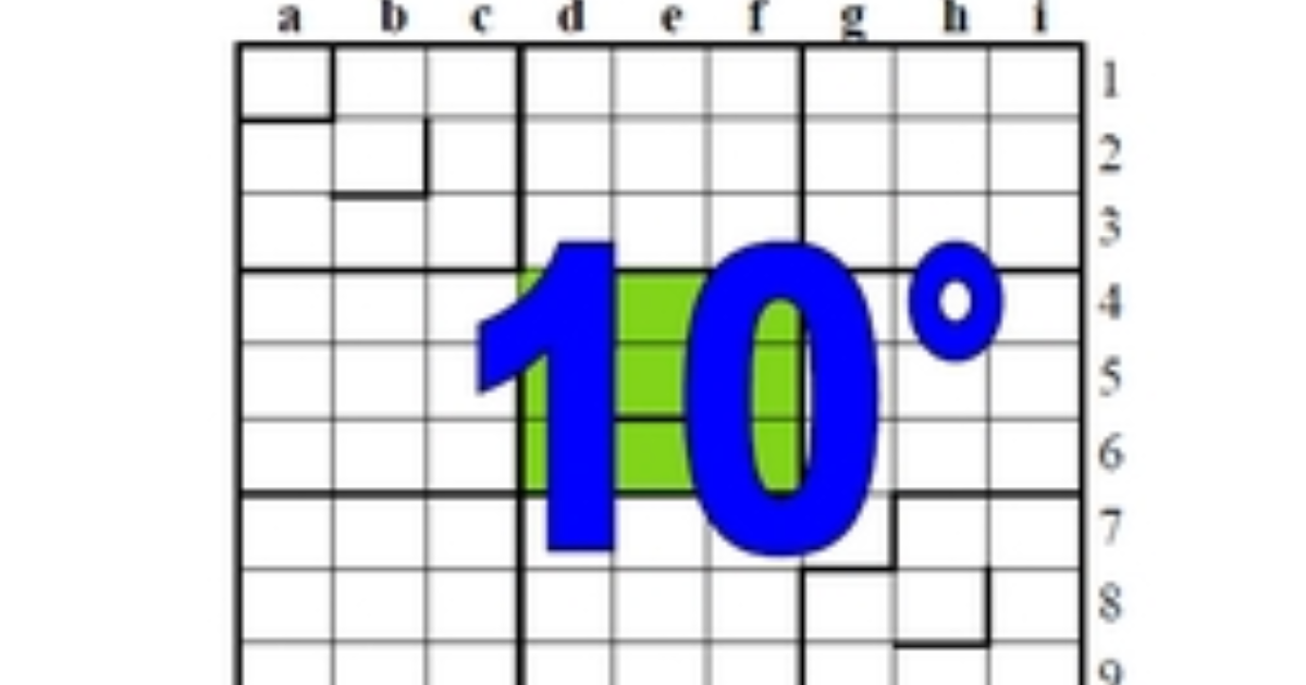 dixième centrosudoku, avec la solution du neuvième centrosudoku.