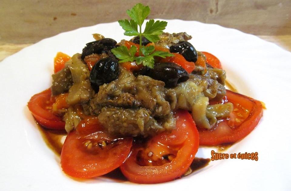 Salade de poivrons et aubergines marinés