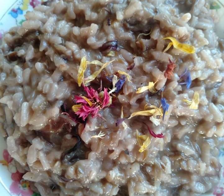 Risotto di radicchio di Treviso e fiori