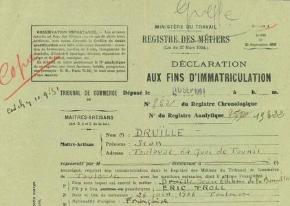 Eric TROLL peintre et sculpteur, pseudonyme de l’artiste Jean DRUILLE