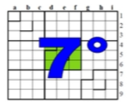 septième centrosudoku, avec la solution du sixième centrosudoku.