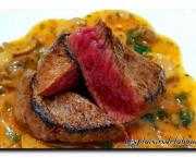 Pavé de rumsteck sauce chasseur
